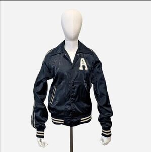 Vintage‎ 1950’s Satun Letterman Varsity Jacket Small Black and white